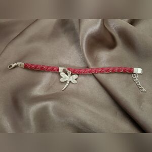 Bracelet with dragonfly sterling silver and crystal
